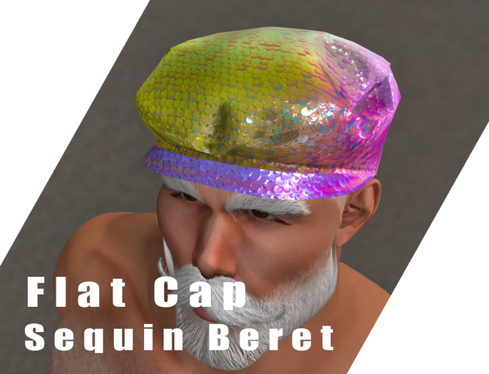 Sequin Beret - High LOD & Quality Details ( Flat Cap, Sixties, HD Texture Hat, Disco Sequin Slouch, Furry, Dance Party )