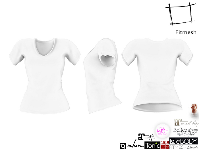 Full Perm Women's T-Shirt for Maitreya 5.3 LaraX Slink Hourglass Belleza Freya Isis Venus Ebody Reborn Tonic TMP Legacy