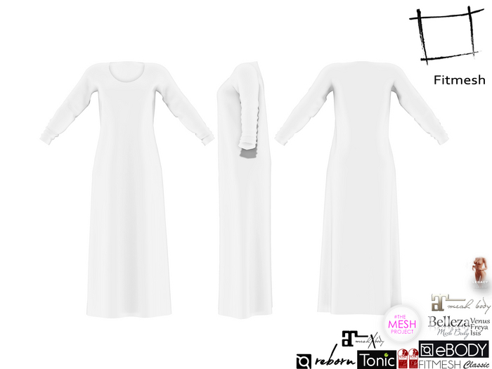 Full Perm Long Sleeve Maxi Dress Maitreya 5.3 LaraX Slink Hourglass Belleza Freya Isis Venus Ebody Reborn Tonic Legacy