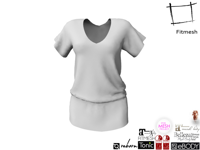 Full Perm Women's V Neck Tee Kit for Maitreya 5.3 LaraX Slink Hourglass Belleza Tonic TMP Legacy Ebody Reborn