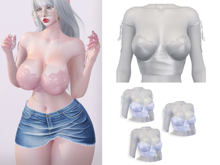Mossu - Madison Top - Light Gray 
