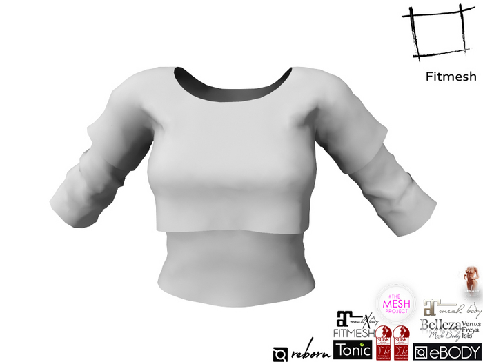 Full Perm Women's Duo T-Shirt for Maitreya 5.3 LaraX Slink Hourglass Belleza Freya Isis Ebody Reborn Tonic TMP Legacy