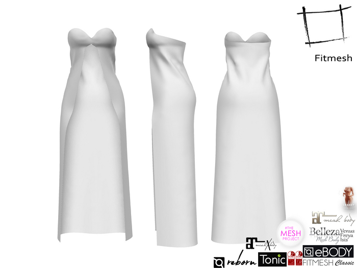 Full Perm Open Front Long Dress Maitreya 5.3 LaraX Slink Hourglass Belleza Ebody Tonic TMP Ocacin Legacy Ebody Reborn