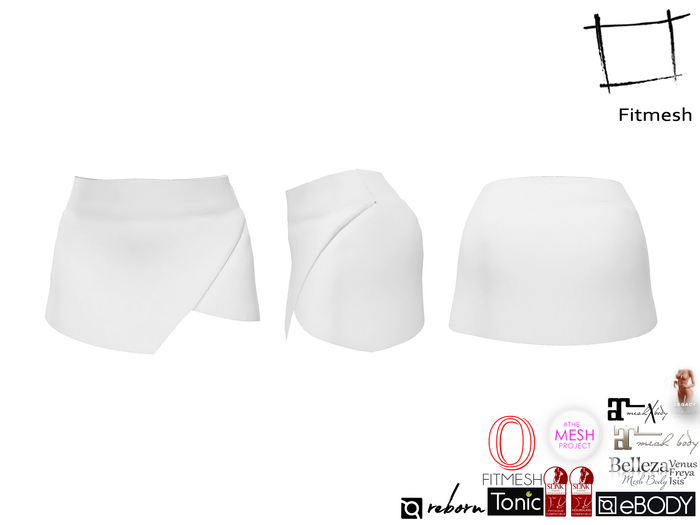 Full Perm Mini Asymmetric Skirt Maitreya 5.3 LaraX, Slink Hourglass, Belleza, Ocacin, Ebody Reborn, Tonic, TMP, Legacy