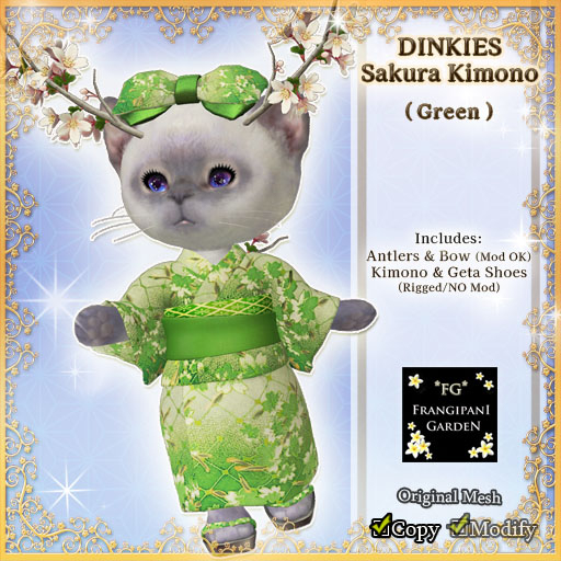 *FG* DINKIES Sakura Kimono (Green)