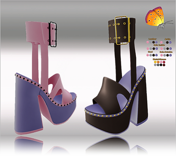 Shoes-Heels with Rivets and Stones 32x Multicolor2 HUD,LaraX,Legacy,Reborn