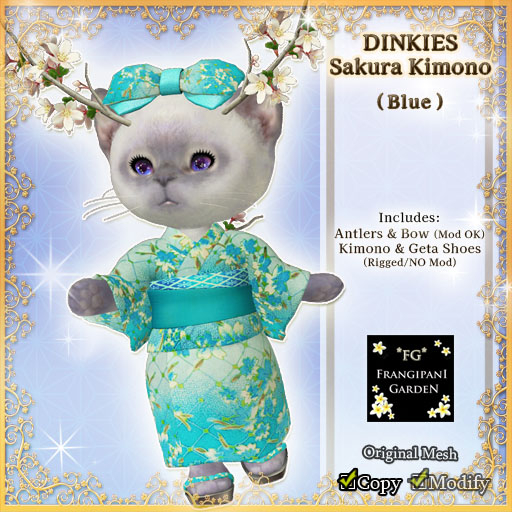 *FG* DINKIES Sakura Kimono (Blue)
