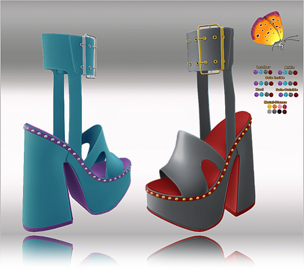 Shoes-Heels with Rivets and Stones 32x Multicolor3 HUD,LaraX,Legacy,Reborn