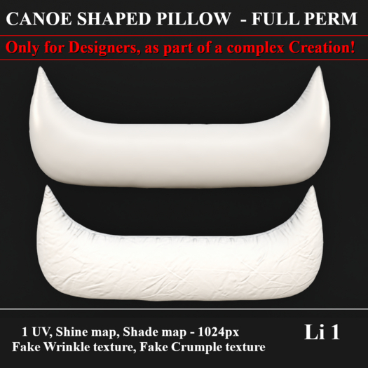Canoe shaped Pillow - Full Perm (add)