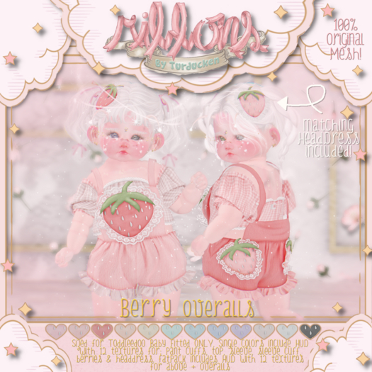 {Ribbons} Berry Overalls - Rose {Box}