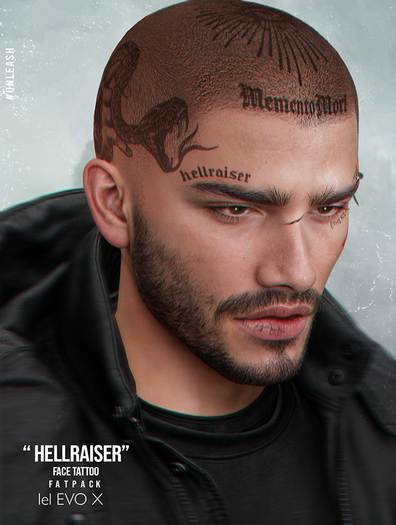 UNLEASH - Hellraiser Face Tattoo FATPACK // Evox