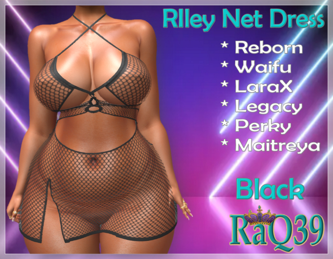 [R39] Riley Net Dress-Black