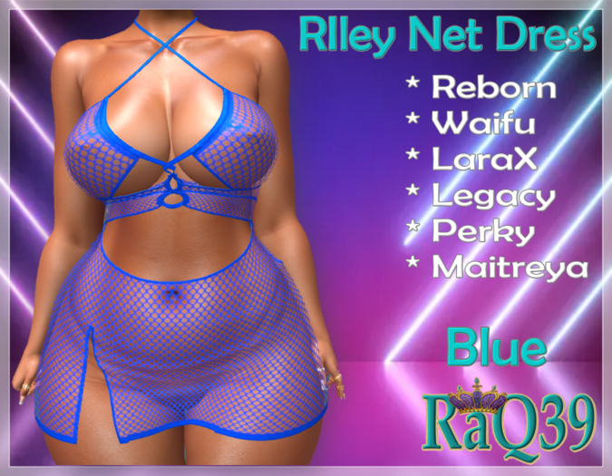 [R39] Riley Net Dress-Blue