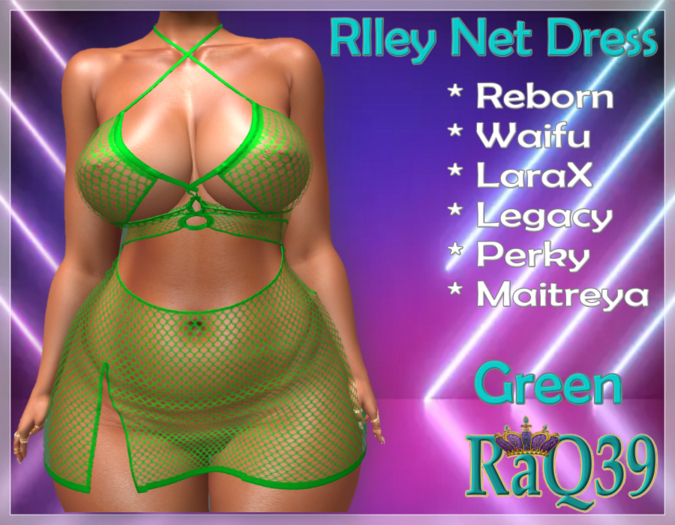 [R39] Riley Net Dress-Green