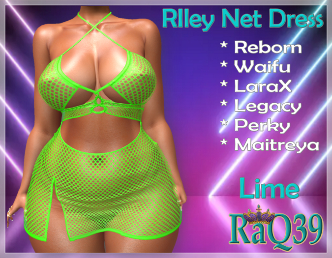 [R39] Riley Net Dress-Lime