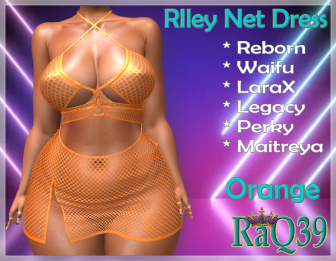[R39] Riley Net Dress-Orange