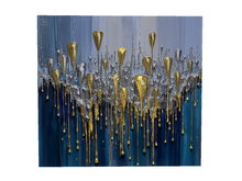Blue, Gold drip art 1 PBR CANVAS