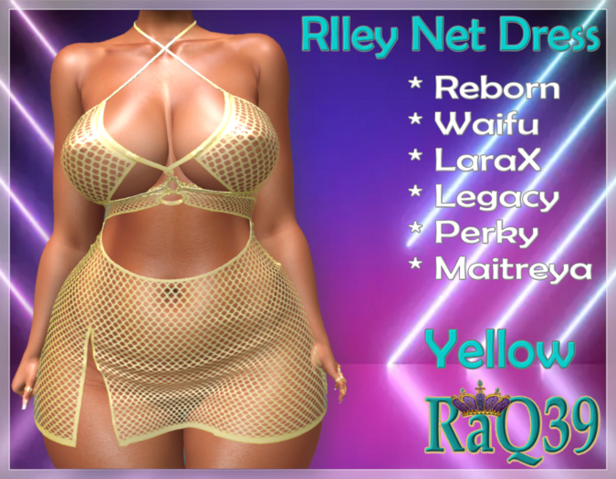 [R39] Riley Net Dress-Yellow