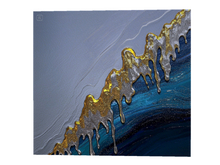 Blue, Gold drip art 5 PBR CANVAS