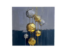 Blue, Gold drip art 6 PBR CANVAS