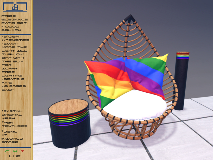 Pride Elegance Patio Set - Wood & Black