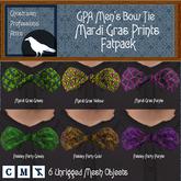 GPA Men's Bow Tie - Fatpack Mardi Gras Prints