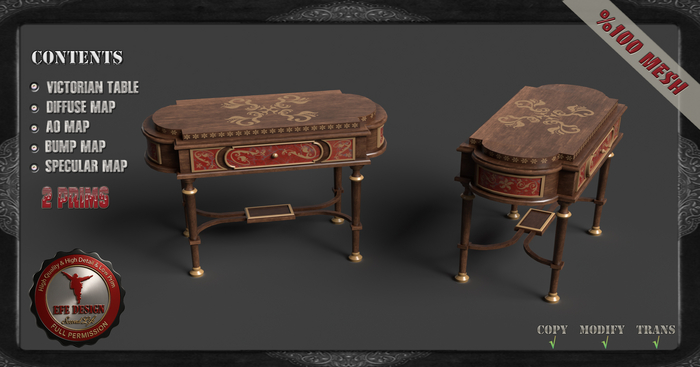 (Efe Design) Victorian Table Fullperm 