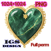 FULL PERM Texture - Royal Green Marble Heart Texture