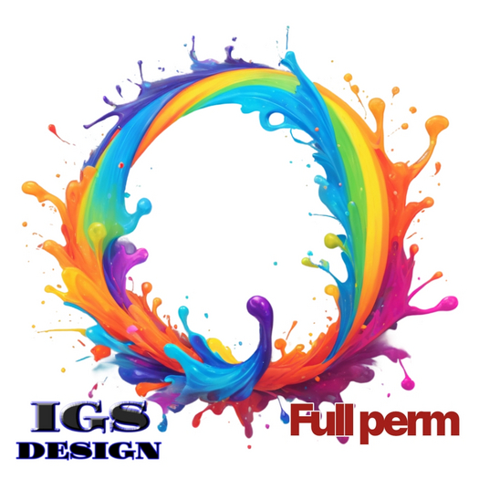 FULL PERM 1024*1024 PNG Watercolor Rainbow Splash Frame Texture
