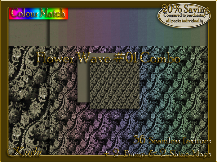 Flower Wave #01 COMBO Texture Bundle