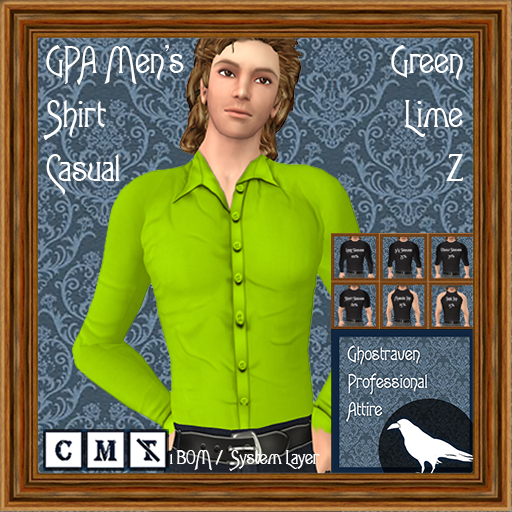 GPA Men's Shirt Casual BOM - Green Lime Z