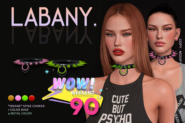 Labany. "Isane" spike choker - All colors