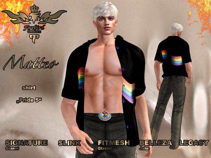 Firebird Matteo Open Front Shirt Pride 5