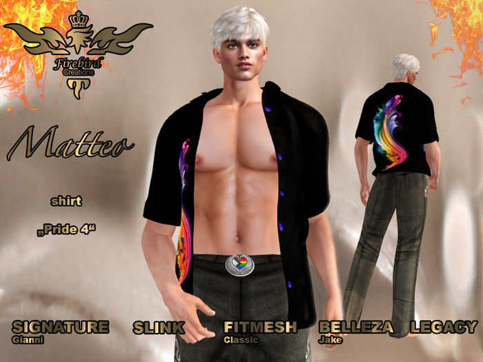 Firebird Matteo Open Front Shirt Pride 4