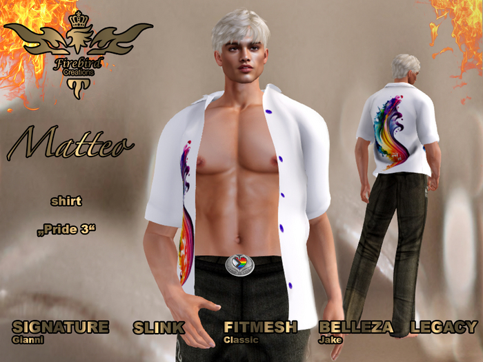 Firebird Matteo Open Front Shirt Pride 3