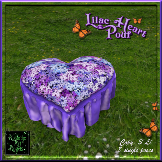 Lilac Heart Pouf