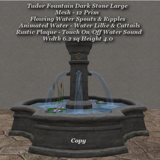 Tudor Fountain Dark Stone Lge1