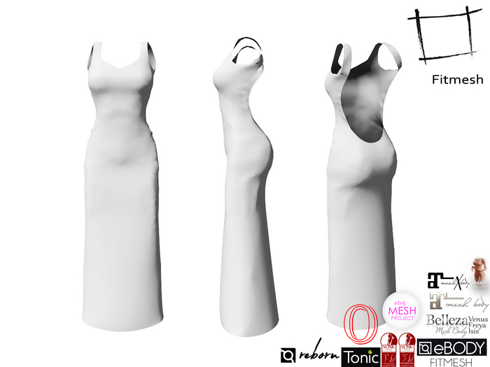 Full Perm Women's Deep Back Cleavage Long Dress for Maitreya 5.3 LaraX, Slink Hourglass, Belleza, Ocacin, Tonic