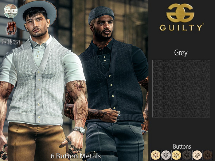 Guilty 184 Neri Shirt & Vest-02 Grey