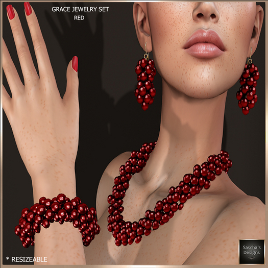 SAS - Grace Red Jewelry Set  