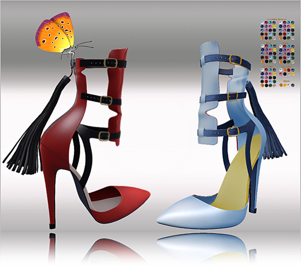 Heels with Tassel & Straps 112x Color HUD,LaraX,Legacy,Reborn,full Pack