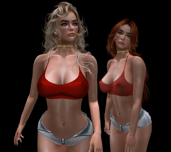 Red Sexy Micro Tops Babs