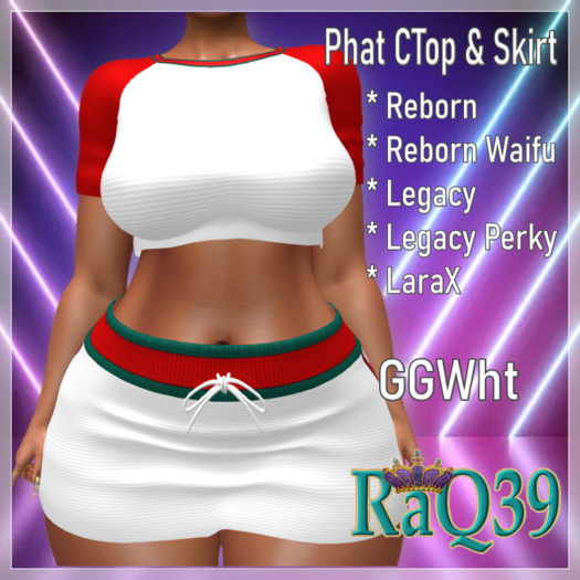 [R39] Phat CTop & Skirt-GGWht