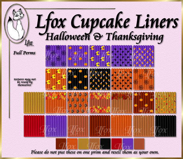 lfox Cupcake Liners - Halloween & Thanksgiving