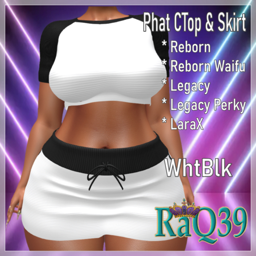 [R39] Phat CTop & Skirt-WhtBlk