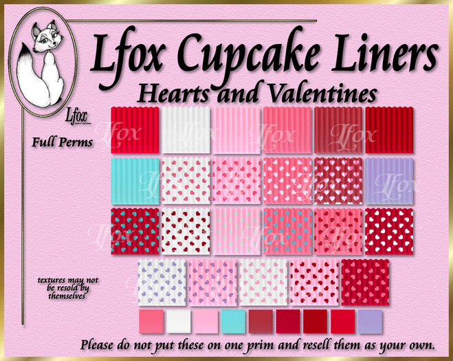 lfox Cupcake Liners - Hearts and Valentines