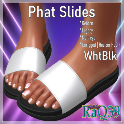 [R39] Phat Slides-WhtBlk