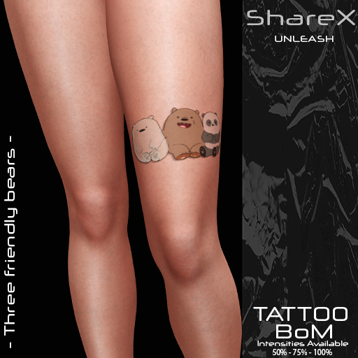 ShareX - Three friendly bears   - Leg - Tattoo