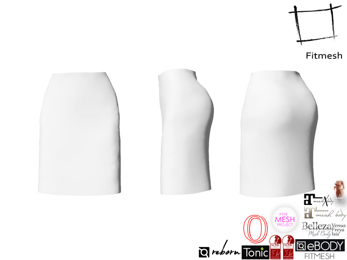 Full Perm Women's Knee up Length Pencil Skirt Maitreya 5.3 LaraX, Slink Hourglass, Belleza, Ocacin, Legacy, Ebody Reborn