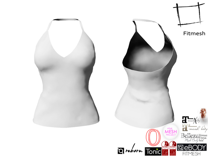 Full Perm Women's Charm Halter Top Maitreya 5.3 LaraX, Slink Hourglass, Belleza Freya, Isis, Tonic, Legacy, Ebody Reborn